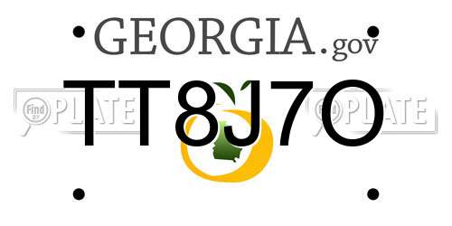 TT8J7O Georgia License Plate