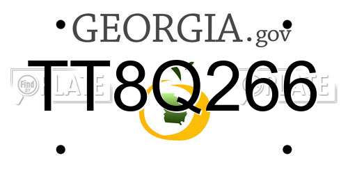 TT8Q266 Georgia License Plate