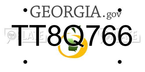 TT8Q766 Georgia License Plate