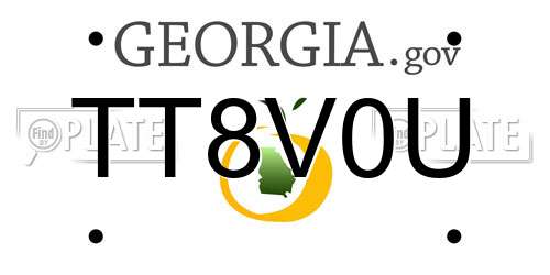 TT8V0U Georgia License Plate