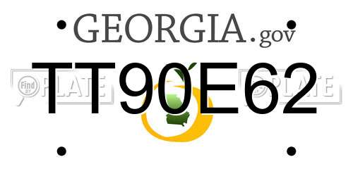 TT90E62 Georgia License Plate