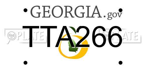TTA266 Georgia License Plate