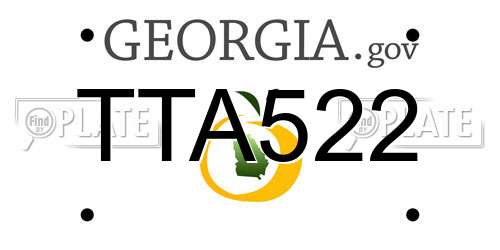 TTA522 Georgia License Plate