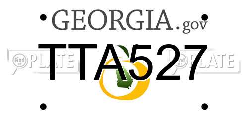 TTA527 Georgia License Plate