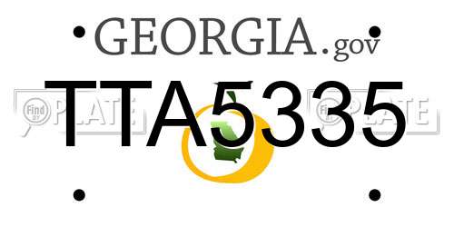 TTA5335 Georgia License Plate