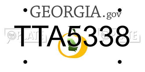 TTA5338 Georgia License Plate
