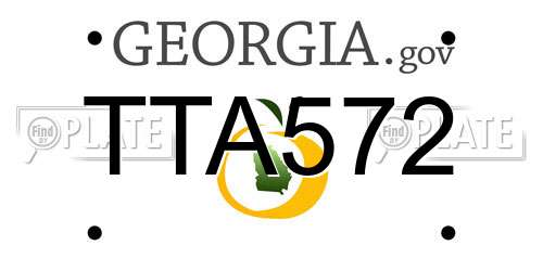 TTA572 Georgia License Plate
