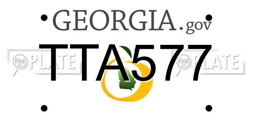 TTA577 Georgia License Plate