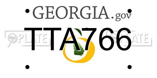 TTA766 Georgia License Plate