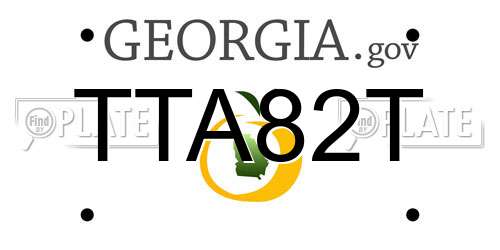 TTA82T Georgia License Plate