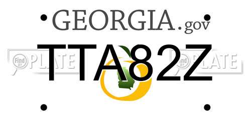 TTA82Z Georgia License Plate