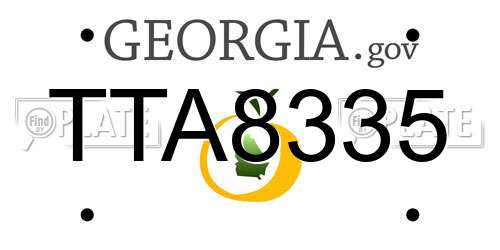 TTA8335 Georgia License Plate