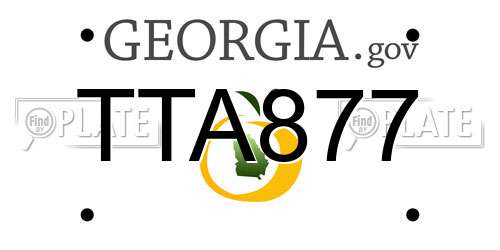 TTA877 Georgia License Plate