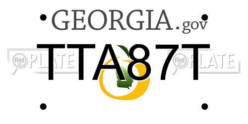 TTA87T Georgia License Plate