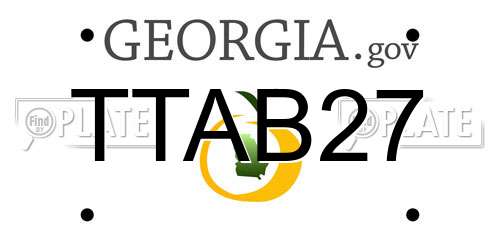 TTAB27 Georgia License Plate