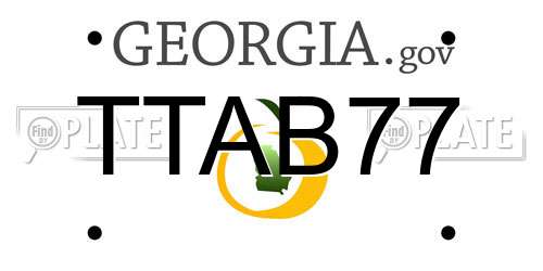 TTAB77 Georgia License Plate