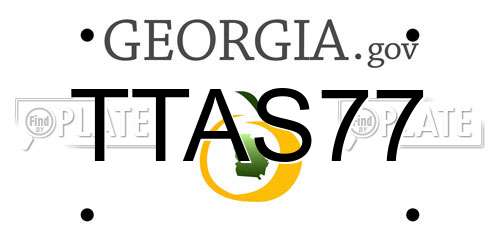 TTAS77 Georgia License Plate