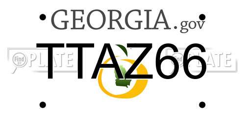 TTAZ66 Georgia License Plate