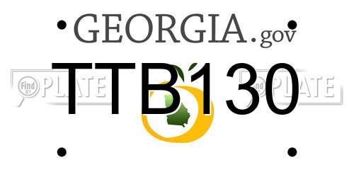 TTB130 Georgia License Plate