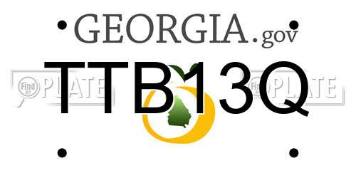TTB13Q Georgia License Plate
