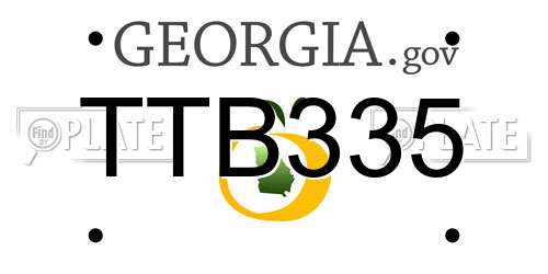 TTB335 Georgia License Plate