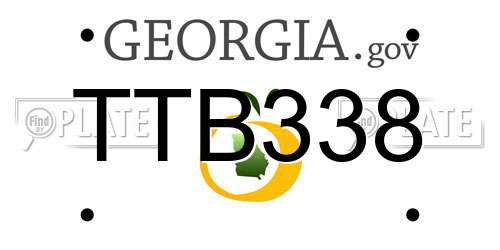 TTB338 Georgia License Plate