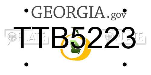TTB5223 Georgia License Plate