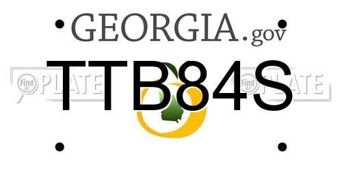 TTB84S Georgia License Plate