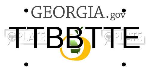 TTBBTTE Georgia License Plate