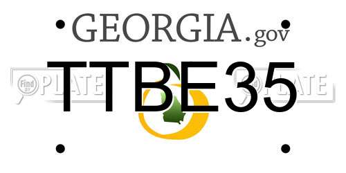 TTBE35 Georgia License Plate