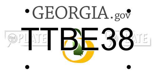 TTBE38 Georgia License Plate