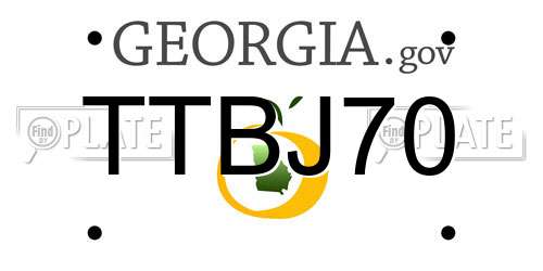 TTBJ70 Georgia License Plate