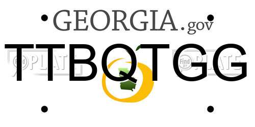 TTBQTGG Georgia License Plate