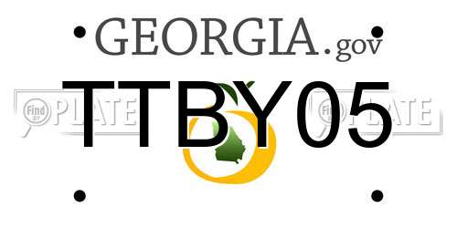 TTBY05 Georgia License Plate