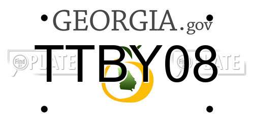 TTBY08 Georgia License Plate