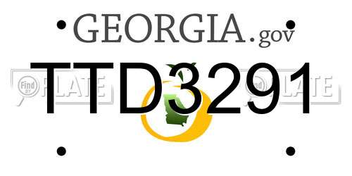 TTD3291 Georgia License Plate