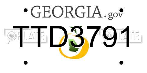 TTD3791 Georgia License Plate