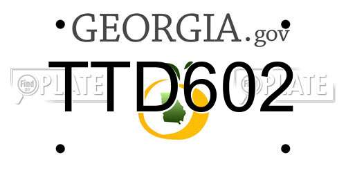 TTD602 Georgia License Plate