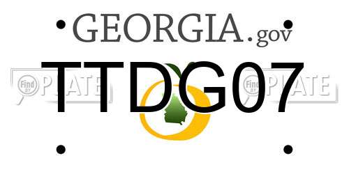 TTDG07 Georgia License Plate