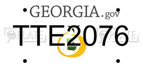 TTE2076 Georgia License Plate