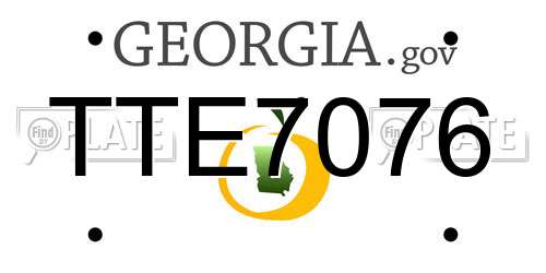 TTE7076 Georgia License Plate