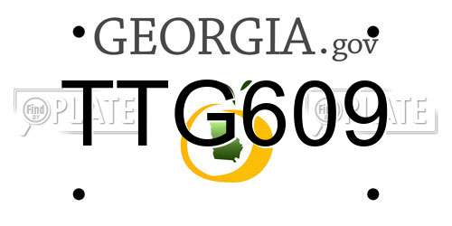 TTG609 Georgia License Plate