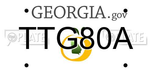 TTG80A Georgia License Plate
