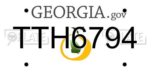 TTH6794 Georgia License Plate