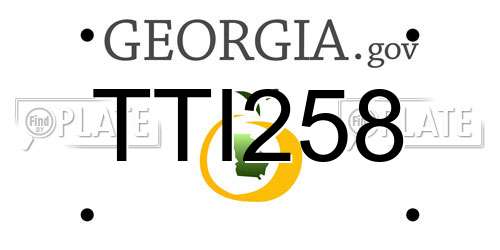 TTI258 Georgia License Plate