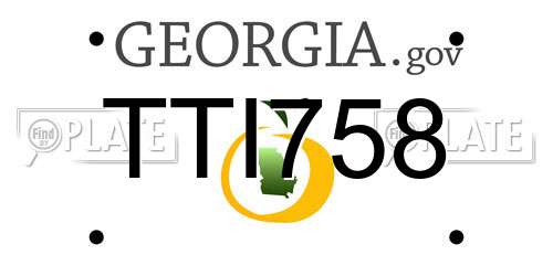 TTI758 Georgia License Plate