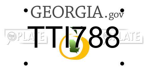 TTI788 Georgia License Plate