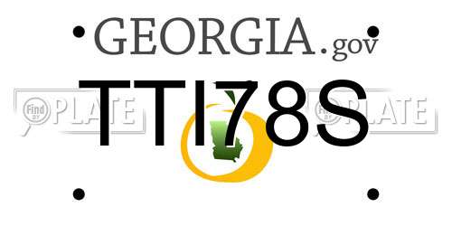 TTI78S Georgia License Plate