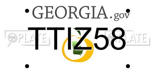 TTIZ58 Georgia License Plate