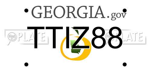 TTIZ88 Georgia License Plate